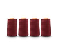 Realm Overlocking Sewing Machine Polyester Thread x Four 5000 Yards Cones White Black Natural Navy Red Grey (Wine)