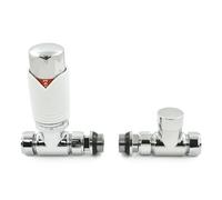 Realm Straight TRV White - Thermostatic Radiator Valves Set - 15mm