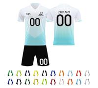 RealMadridFootball Kit Kids Personalised Football Shirts Shorts and Socks Set Custom Name Number Team Name and Logo Football Uniforms Training Suits Boys Football Kits(17 Football Kits)