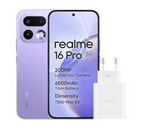 realme 16 Pro 5G Smartphone, 8GB+256GB, 144Hz AMOLED Display 6.78", Battery 6500mAh, Camera 200MP OIS, IP69K, 45W Fast Charge, Dual SIM, Next AI，Purple (With Adapter)