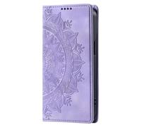 Realme C21Y/C25Y Case, Embossed Mandala Shockproof Premium Leather Folio Cover Magnetic Protection Book Wallet Flip with Card Slots Kickstand for Realme C21Y/C25Y Phone Case purple