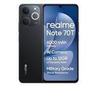 realme Note70T Unlocked Android Mobile Phone 4+64GB Octa-Core Smartphone, 15W PD 6000mAH Battery, Android 15 Dual SIM-FREE 4GB RAM, 6.75‘ Display, AI Features & AI Camera 2Years Warranty, Black