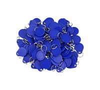 RealOKbii 50 Pack 13.56MHz RFID Key Fobs, Smart IC Door Cards, Waterproof ABS NFC Token Tags for Access Control Systems with Metal Key Rings, Read-Only, Blue