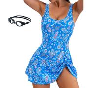 REALOKMAN 2025 Summer Seaside Trend Swimwear, Women's Tummy Control Slim Fit Plus Size One Piece Swimsuit Cute Sexy Swim Romper(C,5XL)