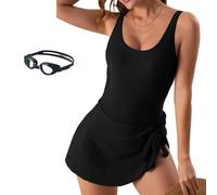 REALOKMAN 2025 Summer Seaside Trend Swimwear, Women's Tummy Control Slim Fit Plus Size One Piece Swimsuit Cute Sexy Swim Romper(Q,3XL)