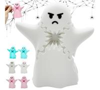 REALOKMAN Halloween Haunted Gear Ghost, Spooky 3D Printed Kinetic Toy, Cute Ghost Gear Cube Plastics Collectible Figurines, Fidget Rotating Toy Desk Ornament for Haunted House and Party Centerpieces