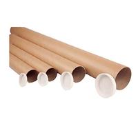 REALPACK® 1 x Cardboard Postal Tube with Plastic End Caps - Diameter 2'' line-Size : 330mm A3 Good for : Sending and Protecting Artwork, Prints, Plans or Posters in The Post. Free UK Shipping