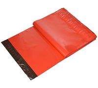 REALPACK 100 x Red Plastic Poly Mailing Bags Envelopes Size 12" x 16" 305mm x 406mm+(40mm Lip)