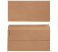 REALPACK® 125 x DL Manilla Envelopes - Plain Self Seal Brown Envelopes SS 90gsm