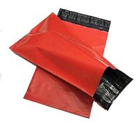 REALPACK® 500 x Red Plastic Poly Mailing Bags Envelopes Size 10" x 14" 250mm x 350mm+(40mm Lip) DVD