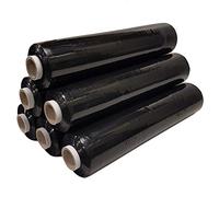 REALPACK® 6 x BLACK FLUSH CORE STRONG ROLLS PALLET STRETCH SHRINK WRAP CAST PARCEL PACKING CLING FILM - 400mm X 300m IDEAL FOR WRAP FREE FAST DELIVERY