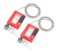 RealPlus Lockout Tagout Cable Lock, Integrated Cable and Padlock Design with 2 Keys, 5/32" x 3.3ft Adjustable Steel Cable Lock with Vinyl Coating, Loto Cable for Lock Out Tag Out (Pack of 2)
