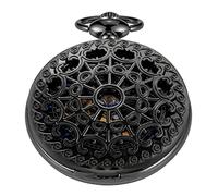 Realpoo Classic Bronze/Black Mechanical Pocket Watches, Mechanical Vintage Bronze/Black Mechanical Pocket Watches Roman Numerals Black Dial Watches, SWQ-108, Modern