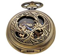 Realpoo Classic Bronze/Black Mechanical Pocket Watches, Mechanical Vintage Bronze/Black Mechanical Pocket Watches Roman Numerals Black Dial Watches, SWQ-106, 时尚