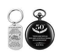Realpoo Personalized Pocket Watch with Chain for Men, for His 18/21/30/40/50/60 Years Old,The Quartz Pocket Watch Personalized Engraving 18th to 60th, QPW-AGE105, Classic