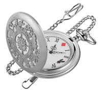 Realpoo Quartz Dr Who Pocket Watch for Men, White Roman Digital Dial Pocket Watches for Men with Chain, CF-new65