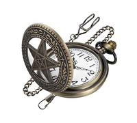 Realpoo Three Small Gear Quartz Men's Pocket Watch, Arabic Numeral White Dial Pocket Watch with Chain, CF-new37