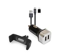 RealPower KFZ-Ladegerat Set + Kabel + Halterung Sm NEW