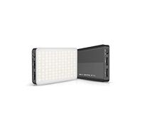 RealPower LightsOn Camera Video Light, Built-in Rechargeable Batteries, 3200K-6500K, Dimmable and Ultra Thin Video Light with Holder, 6 Colour Filters for Social Media, Streaming, Interview, Portrait