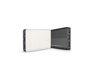 RealPower LightsOn Camera Video Light, Built-in Rechargeable Batteries, 3200K-6500K, Dimmable and Ultra Thin Video Light with Holder, 6 Colour Filters for Social Media, Streaming, Interview, Portrait