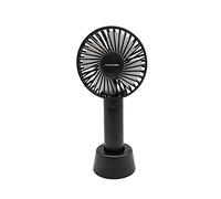 Realpower Mobile Fan Battery Handheld Fan Portable Electric Mini Fan with USB Fan Quiet Battery Operated 1200 mAh Rechargeable Battery Compatible with Laptop, Socket and Power Bank - Black