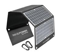 RealPower Solar Charger 30 W Foldable Monocrystalline Solar Panel with USB Conne