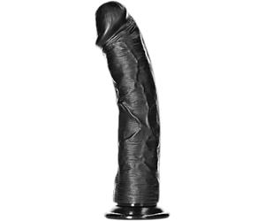 RealRock Curved Realistic Dildo with Suction Cup Black 9 Inch