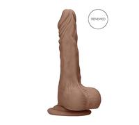 RealRock Dong 10" - Lifelike Dildo with Balls (10") - Dark Natural
