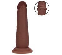 RealRock - double-density realistic dildo (brown) - 15.5 cm
