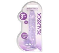 Jelly Dildo with Balls 8"/ 20 cm Realistic Dong with Suction Cup Base Purple