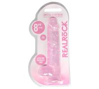 REALROCK - Lifelike Transparent Dildo - Pink (19cm)