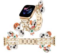 REALSIGN Stylish Bracelet Compatible with Apple Watch Strap 38 mm 40 mm 41 mm 42 mm 44 mm 45 mm 49 mm, Replacement Strap with Unique Pendants for iWatch Series 8 7 6 5 4 3 2 1 SE, halloween gold and