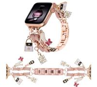 REALSIGN Stylish Wristband Compatible with Apple Watch Band 38mm 40mm 41mm,Cute Strap with Lipstick Perfume Pendants Bracelet for iWatch Series 9 8 7 6 5 4 3 2 1 SE Chain Charms for