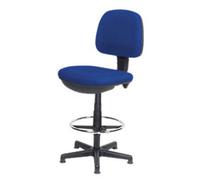 Realspace Draughtsman Chair Permanent Contact Fabric with Adjustable Seat Blue 110 kg