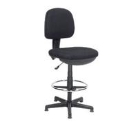 Realspace Draughtsman Chair Permanent Contact Fabric Without armrest Height-Adjustable Seat Black 110 kg 430 x 480 x 1,200 mm