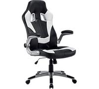 Realspace Gaming Chair Basic Tilt Bonded leather 2D Armrest Height-Adjustable Seat Black, White 110 kg Nitro