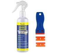 Realth Adhesive Remover/Sticker Remover Spray | 250ml | with Plastic Scraper Tool | Quickly Drying | Fast-Acting Cleaner | for Remove Labels Stickers Glue Tape and Glass Residue