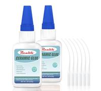 Realth Ceramic Glue | 60g Strong Bond Repair Glue | with Anti-Clog Cap | Fast Cure Clear | Heat-Resistant Waterproof | Suitable for Bonding Dishes Tiles DIY Crafts
