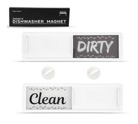 Realth Dishwasher Magnet Clean Dirty Sign | Indicating Magnet for Dishwasher | Slide Kitchen Decor 17.5cm x 5cm | with Optional Adhesives (CD-FBW)