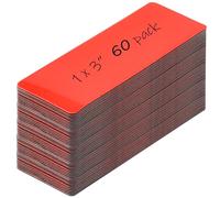 Realth Magnetic Dry Erase Labels | 60 Pcs 2.5CM x 7.6CM Red | Reusable Erasable Write | for Classroom Home Office Whiteboard Refrigerator Crafts Name Tags (RML1360R)