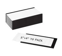 Realth Magnetic Label Holder | 50MM X 100MM | 70 Packs C Channel | White Cards and Clear Protectors | Mess Free Removable | for White Board Metal Wall Cabinet Drawer and Shelves(MLH2470)