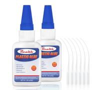 Realth Plastic Glue | 60g Strong Clear Super Glue for Fixing Glass | with Anti-Clog Cap | Instant Drying Heat-Resistant | Suitable for Model Acrylic PVC Miniatures 3D Printing