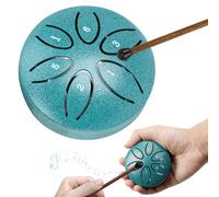 Realtopdo Tongue Drum Steel Tongue Drum 3 Inch Steel Tongues 6 Tones Tongue Drum Pan Drum Percussion Steel Instrument Handpan Steel with Mallets Meditation Yoga Sound Healing (Green)
