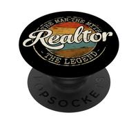 Realtor Man Myth Legend Vintage Stamp Real Estate PopSockets Adhesive PopGrip