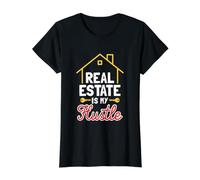 Realtor Quote Design for Real Estate Agent - Real Estate is Value Graphic T-Shirt, Women, Black, M