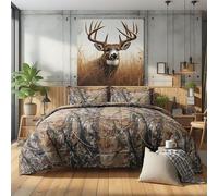 Realtree All Purpose Camo Comforter Set - 3 Piece Camouflage Printed Bedding -Percale Weave Super Soft Cotton 80 GSM Fabric- Easy Care Forest Theme Comforter Set for Bedroom, Hunting & Outdoor -(Twin)