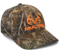 Realtree Edge Blaze Logo Camo Mesh Trucker Cap Hat Snapback Wicking Sweatband Structured Mid-Profile Precurved Visor Camouflage Cap, Realtree, One Size-L (RT Custom Cap-1169)