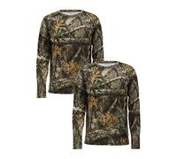 Realtree Men's 2 Pack Long Sleeve Performance Tees, Realtree Edge Camo, XXL