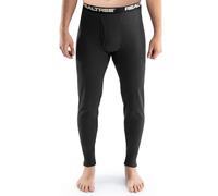 Realtree Men's Heavyweight Cotton Polyester Thermal Long Johns Underwear Bottom Base Layer, Black, Large