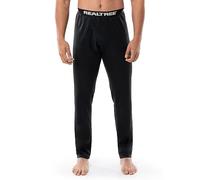 Realtree Men's Heavyweight Fleece Thermal Underwear Long Johns Bottom Leggings, Black, X-Large